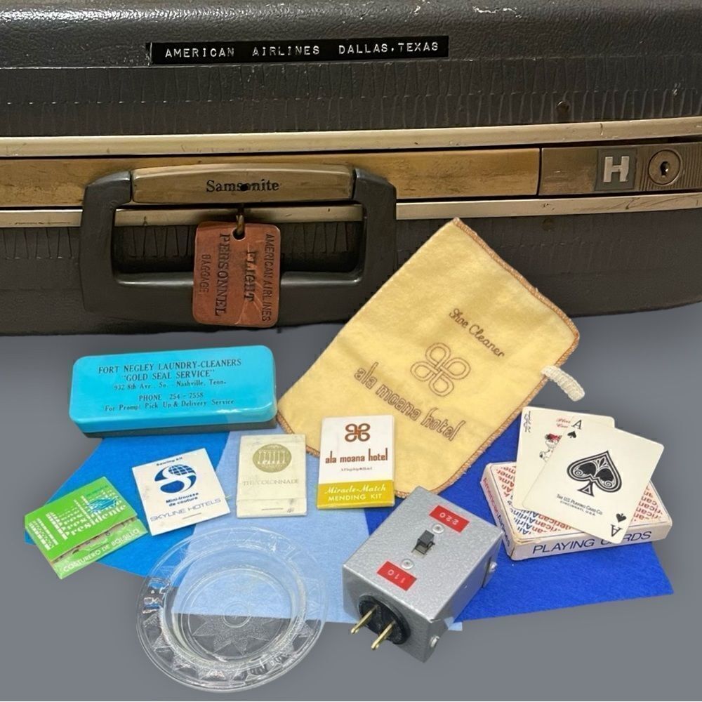 Vintage Airline Pilot Bag Random Contents Lot of Ephemera
